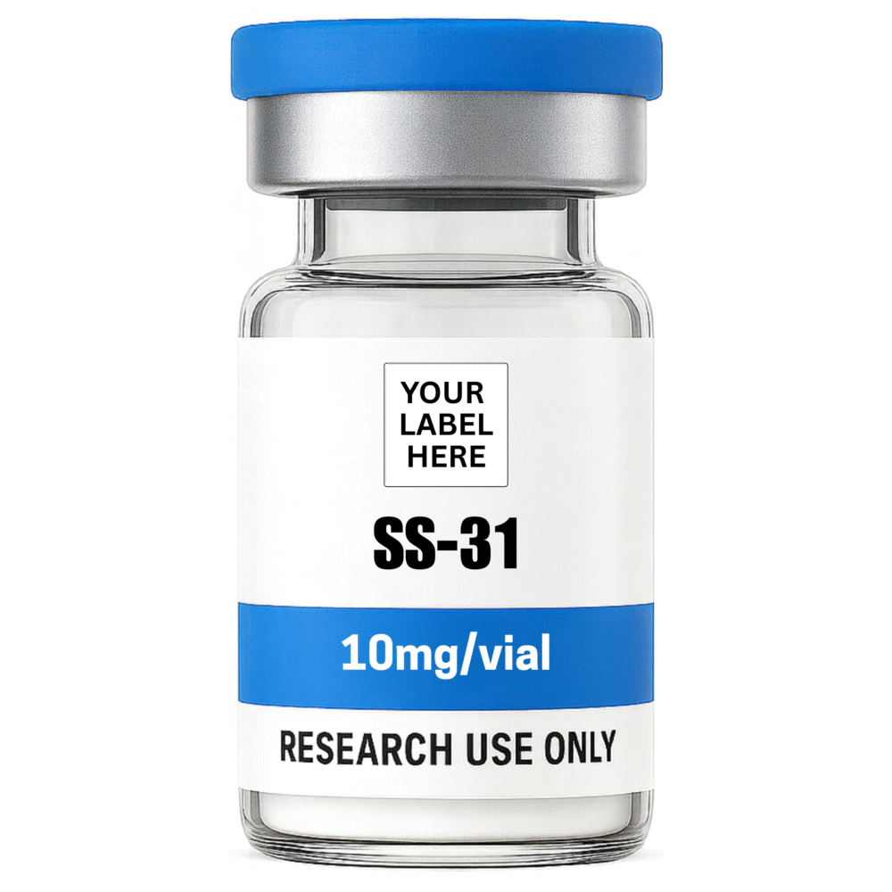 SS-31 (10mg) research peptide vial – YourPeptideBrand.com – for research use only