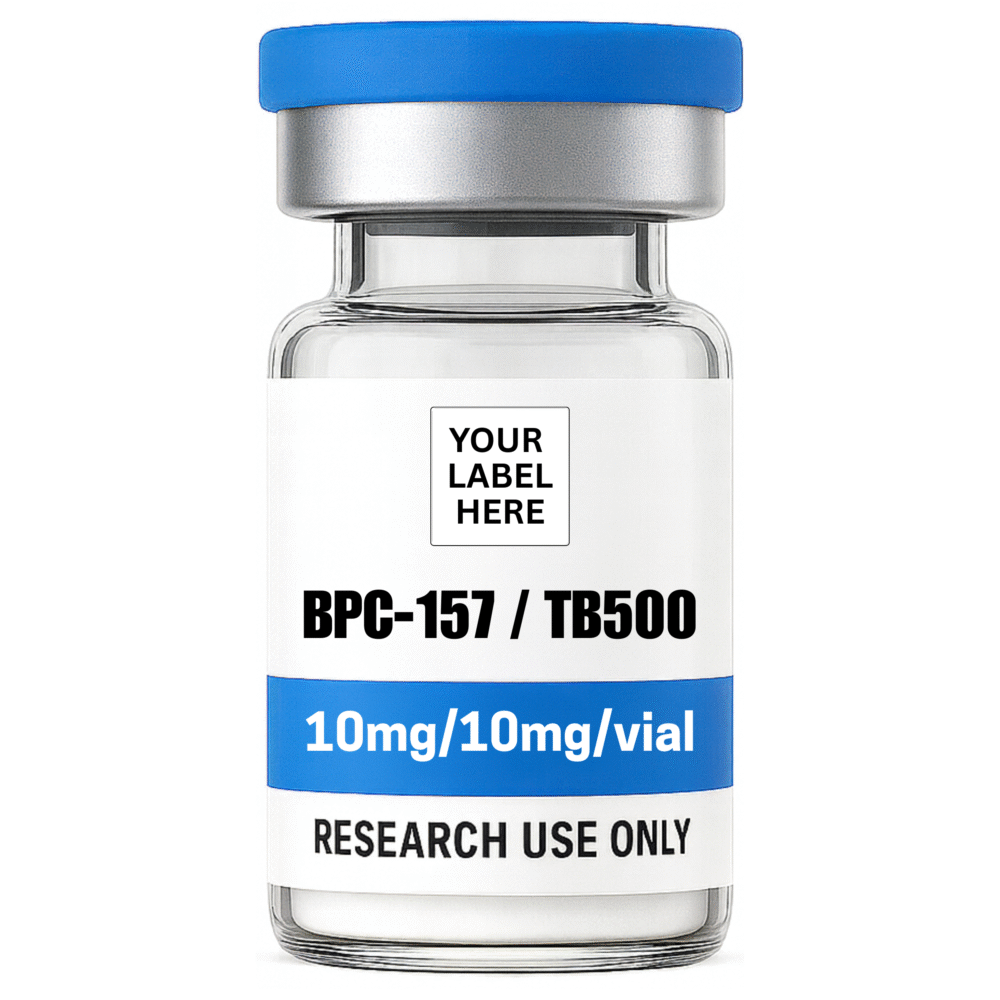 Wolverine Blend — BPC-157 (10mg) / TB-500 (10mg) research peptide vial – YourPeptideBrand.com – for research use only