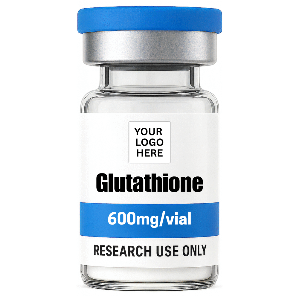 Glutathione 600mg research peptide vial – YourPeptideBrand.com – for laboratory research use only